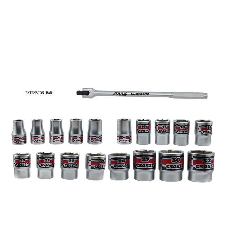 Тайвань manufucture 24 шт. 1/2 ratchet ключи, дюймовый стандарт набор автоинструментов ремонтный набор инструментов для задней поверхности розетки 10-32 мм инструменты Комбинации