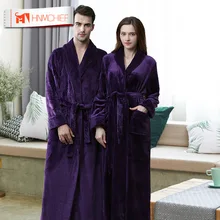 HNMCHIEF осенне-зимняя фланелевая сшитая Ночная рубашка Длинная Пижама для мужчин и женщин новая банный халат модный домашний