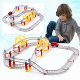 Sunsi le Детский развивающий Электрический поезд город Собранный DIY игрушка 75 шт. отправить автомобиль