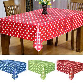 

Picnic BBQ Disposable Tablecloth Plastic Table Cover Dots Spot Birthday Party Table Cloth Travel Camping Tableware For Kitchen