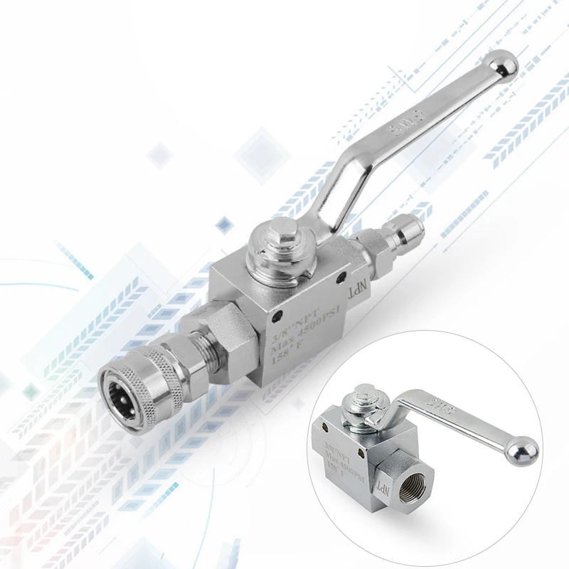 

Quick Connect Plug Ball Valve Set High-Pressure Cleaning Fitting Washer 4500 PSI