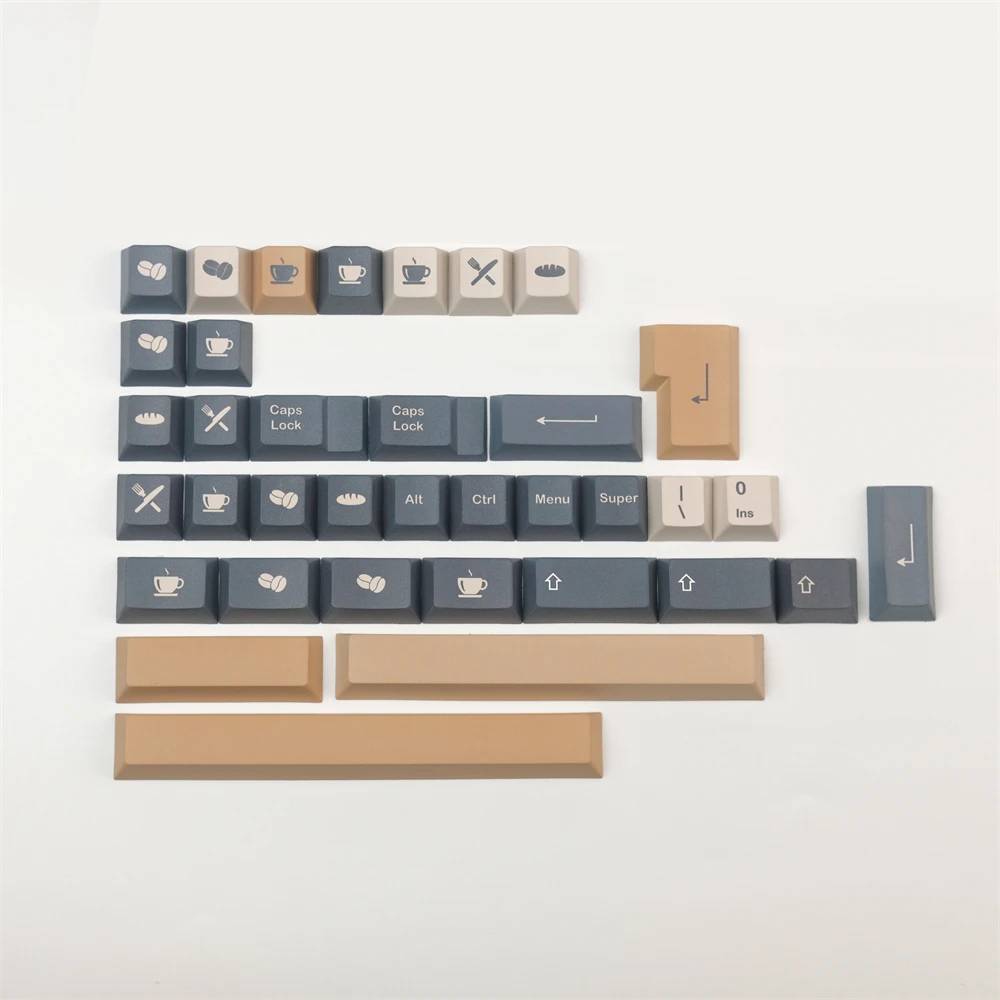 Teclas Conjunto Completo Pbt Gmk Café Keycaps Cereja Perfil Dye-sublimação Keycap para Teclado Mecânico Ansi 60 80 100 Layout 140 - Imagem 6