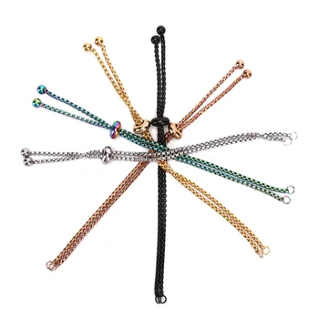

3pcs/set Hot New Stainless Steel Adjustable Slider Chain For Jewelry Making DIY Loops Connector Pendants Bracelets Findings