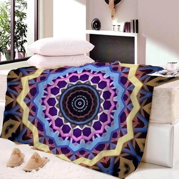 

Mandala Print Sofa Throw Blanket Winter Warm Soft Blankets For Beds Comforter Fleece Double Layer Throw Cover For Travel Office