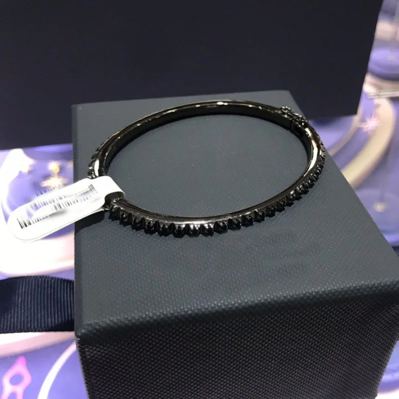 UMGODLY роскошный бренд черный цвет браслет кубический цирконий браслет в заклепках браслет для часов с боем для женщин модное ювелирное изделие подарок