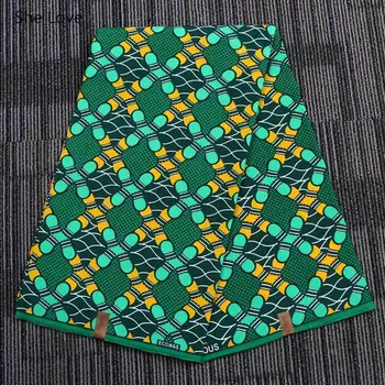 

She Love 1Yard Ankara African Polyester Real Wax Print Fabric Batik Plaid Sewing Fabric For Women Party Dress Making Crafts