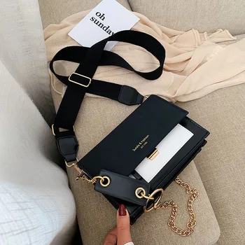 

2020 new women's shoulder bag broadband fashion messenger small square bag frosted chain small shoulder bag