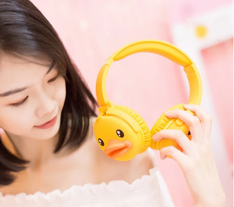 Новинка B. Duck настоящая Беспроводная Bluetooth 5,0 гарнитура желтая мультяшная утка над ухом Стерео шумоподавление музыкальные игровые наушники