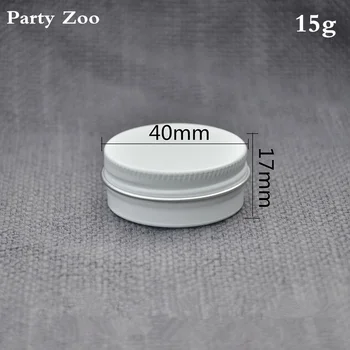 

300 X White Empty Refillable Aluminum Tin,15ml White Aluminum Cosmetic Jar Metal Cosmetic Containers