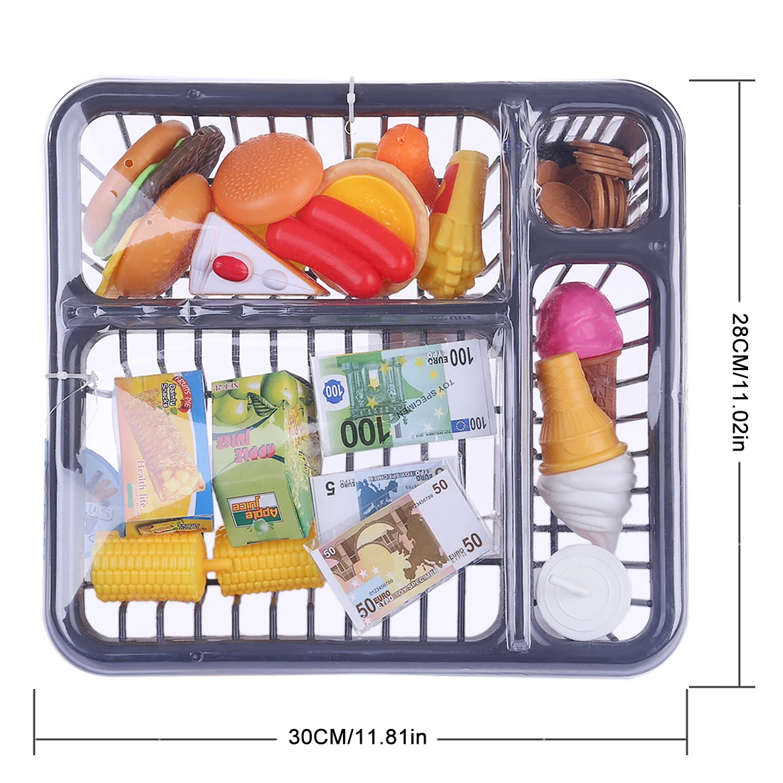 26Pcs Children Pretend Play Toys Kitchen Simulation Tableware With Drain Basket Playset Pretend Play Toy Gifts For Children Kids