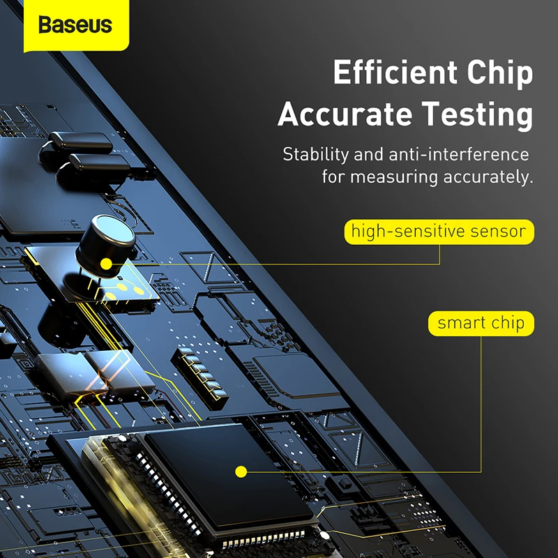 Baseus LED Digital Alcohol Tester USB Rechargeable Breathalyzer Highly Sensitive Sensor