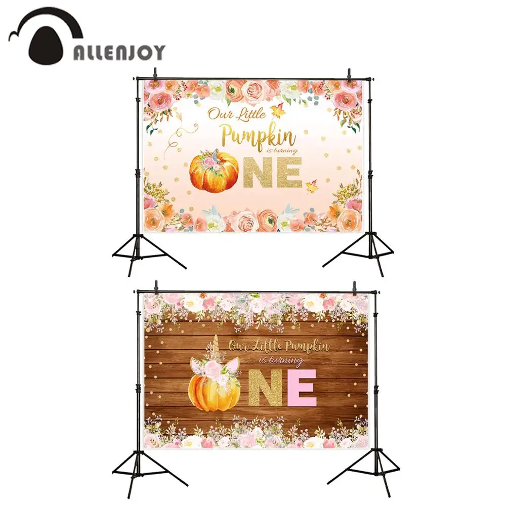 Allenjoy Единорог обои осенние доски пол деревянные Цветы Точки тыквы фотосессии