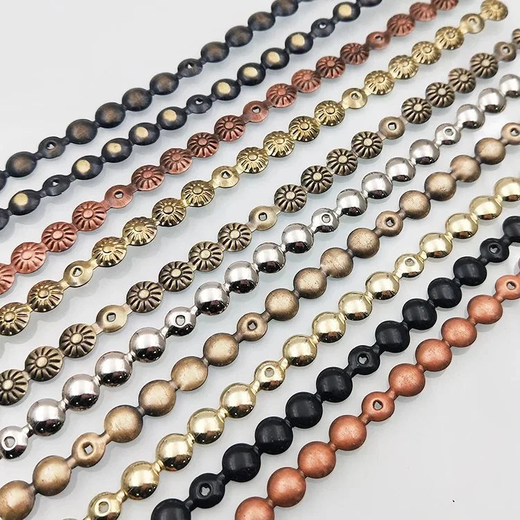 Cinta de metal de 11mm para tapicería de muebles, tiras decorativas con tachuelas de latón, níquel, bronze, ideal para sofá, mesita de noche, lote de 5 metros