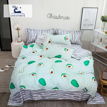 

Liv-Esthete Green Bedding Set Bedspread Double Duvet Cover Flat Sheet Pillowcase Bed Linen Set Quilt Cover Nordic Home Decor k