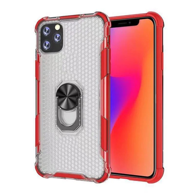 Прозрачное Кольцо держатель чехол для iPhone X XR XS Max 7 8 Plus металлический держатель телефона для машины чехол TPU+ PC