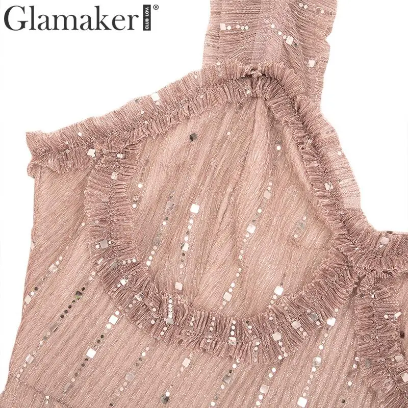 Glamaker, серебряное блестящее вечернее Золотое платье, сексуальное без спинки, без рукавов, элегантное плиссированное платье, облегающее, для вечеринки, для клуба, для девушек, зимний Сарафан