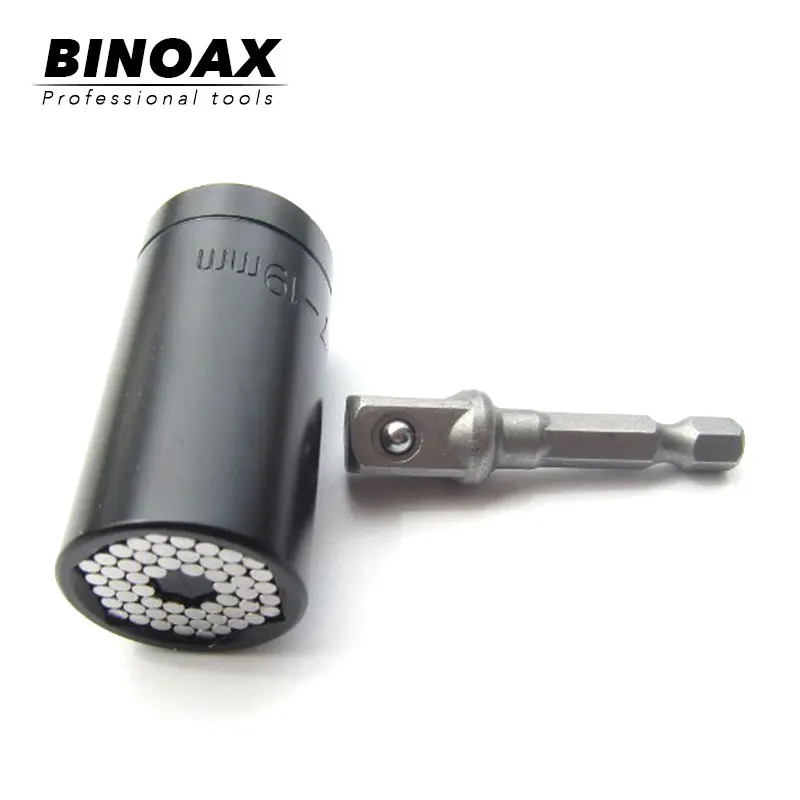  2 Pcs/Set Magic Spanner Grip Multi Function Universal Ratchet Socket 7-19mm Power Drill Adapter Car