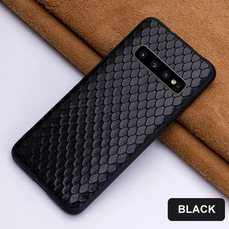 Воловья кожа чехол для телефона для samsung A30 A40 A50 A70 S7 S8 S9 S10 Plus Note 8 9 10 plus чехол для A5 A7 j5 j7 A8 j6 крышка - Цвет: Черный