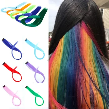 

DIANQI Clip-In One Piece Hair Extensions For Pure&Ombre Color Long Straight Synthetic Hair