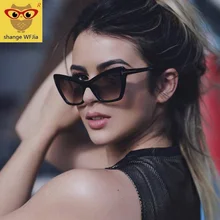 Солнцезащитные очки кошачий глаз, женские брендовые дизайнерские солнцезащитные очки, мужские винтажные очки с большой оправой, женские трендовые очки UV400