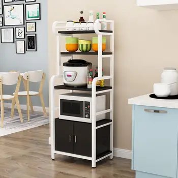 

Kitchen rack floor-standing multi-layer storage shelf microwave oven put cupboard storage rack artifact pot rack Four floors