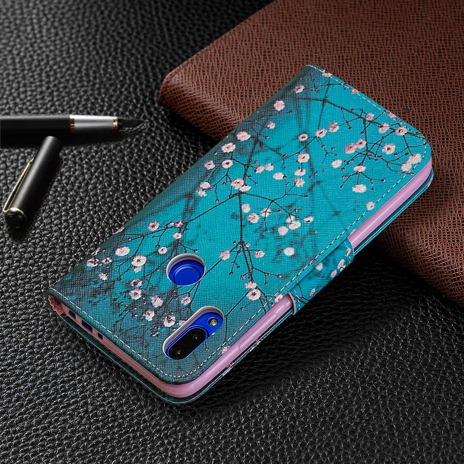 Модный цветочный флип чехол для Huawei Y7 2019 Y5 Prime 2018 Honor 7 S 7A 8S 8A 9S 9A 9X Lite P9 P8 2017