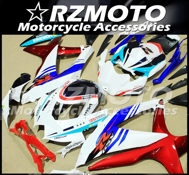 ABS мотоцикл обтекатель комплект для SUZUKI GSXR600 750 K8 2008-2010 год кузов литья под давлением Магазин № 1163