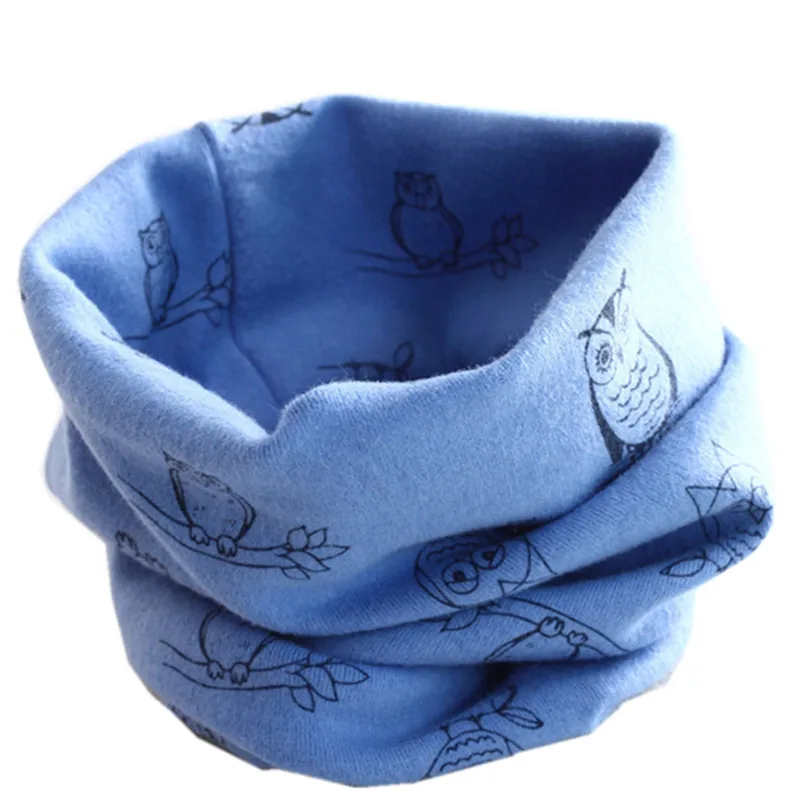 owl blue Новинка года; брендовый шарф для маленьких девочек; сезон осень-зима; теплый воротник Детский шарф из хлопка с круглым вырезом; шарфы для детей; Bufandas - Цвет: owl blue
