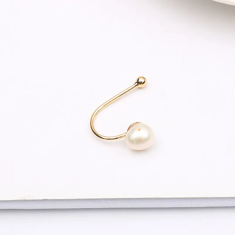 New Trendy Style Lady's Copper Freshwater Pearls Ear Cuffs Pierced Gold Color Clip Earring For Women Party Jewelry