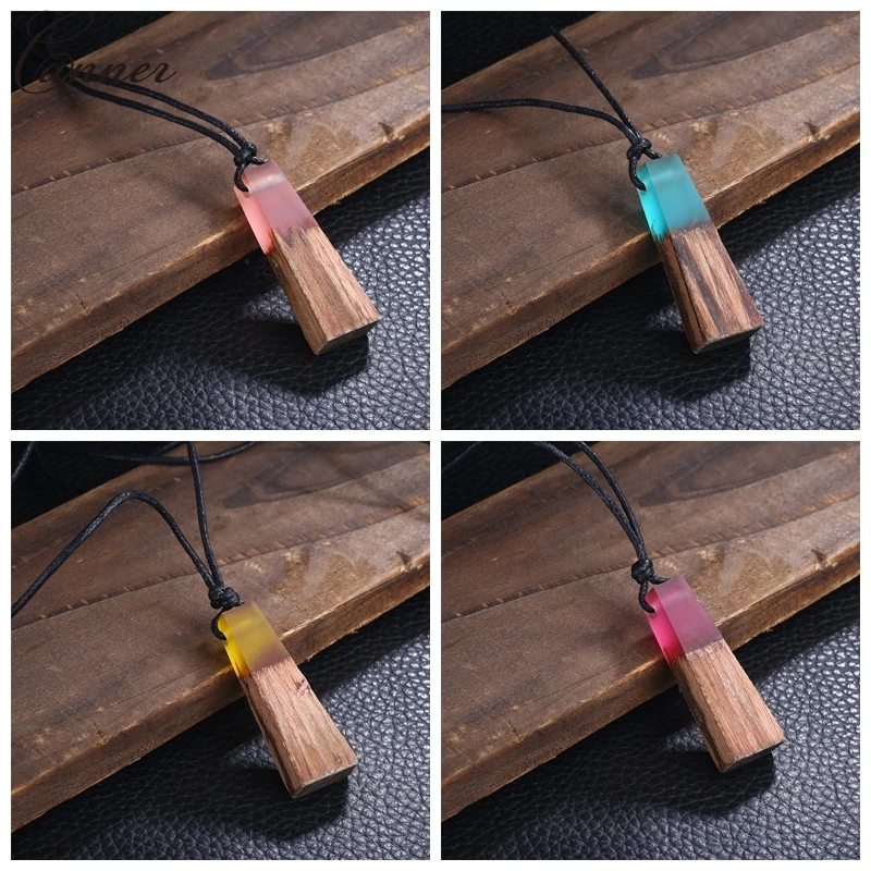 Женское винтажное длинное ожерелье CANNER полимерная деревянная подвеска черный