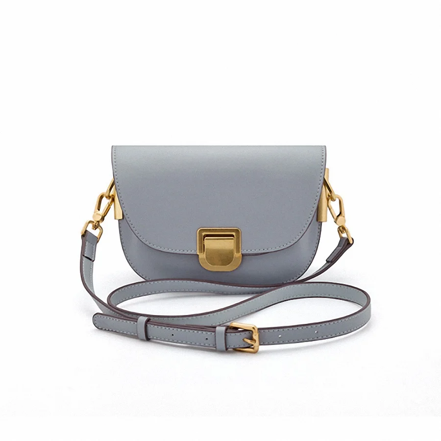 Jonlily женская натуральная кожаный седельный мешок Shoulderbag Женская модная сумка-мессенджер через плечо ежедневный кошелек для подростков-KG254 - Цвет: Синий