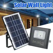 10 Вт Водонепроницаемый IP65 Солнечный свет SMD2835 солнечная панель Светодиодный прожектор Наружная безопасность настенный светильник с пультом дистанционного управления