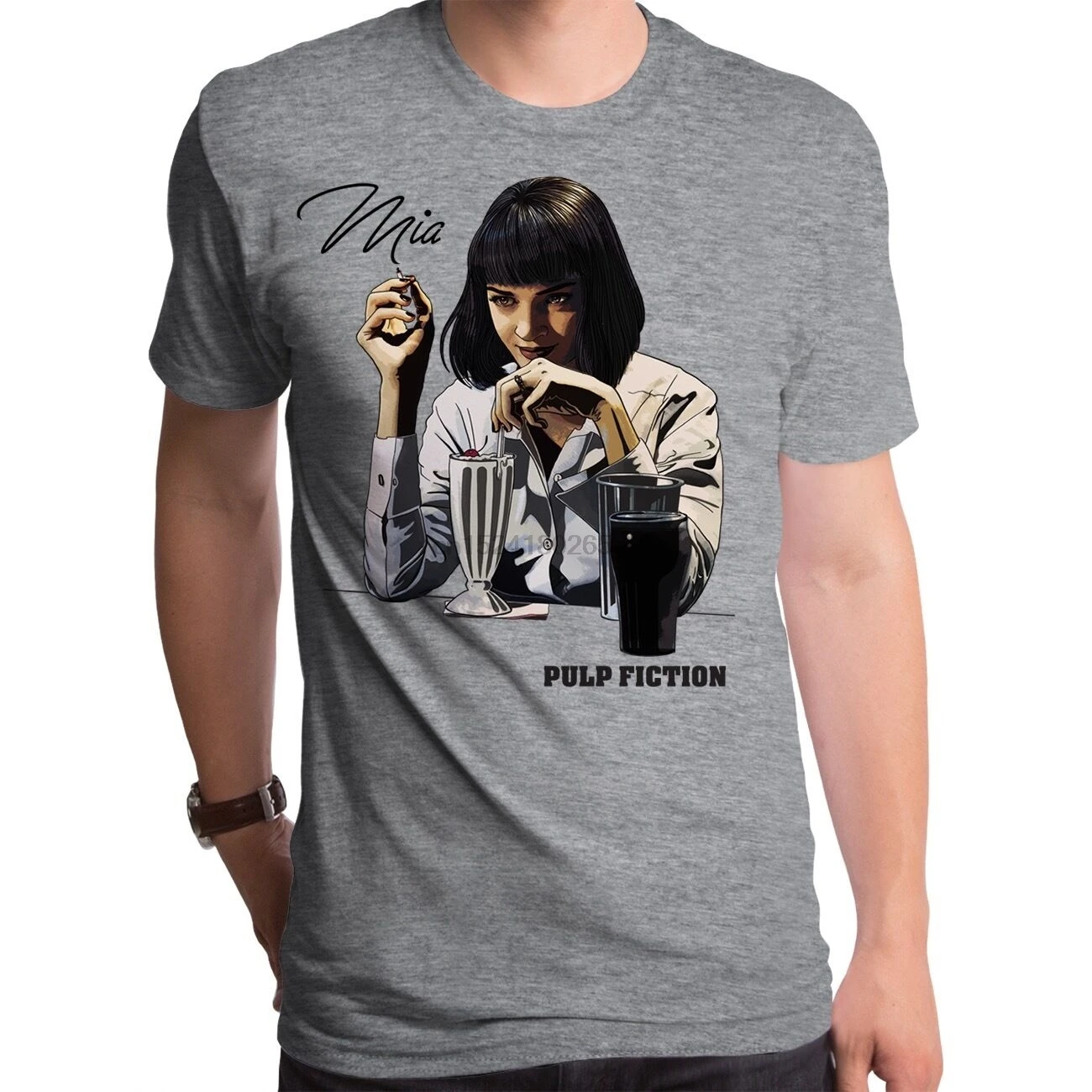 Authentic Licensed Pulp Fiction Movie Mia Poster Uma Thurman T-shirt S M L X 2X 
