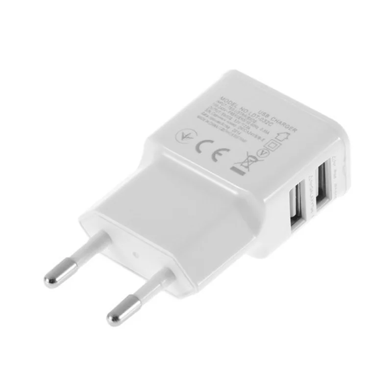 5V 2A 2USB быстрое зарядное устройство для телефона адаптер для huawei P10 P20 Lite Plus pro type c кабель P Smart plus Y7 Y9 pro Micro USB кабель - Тип штекера: Only Plug White