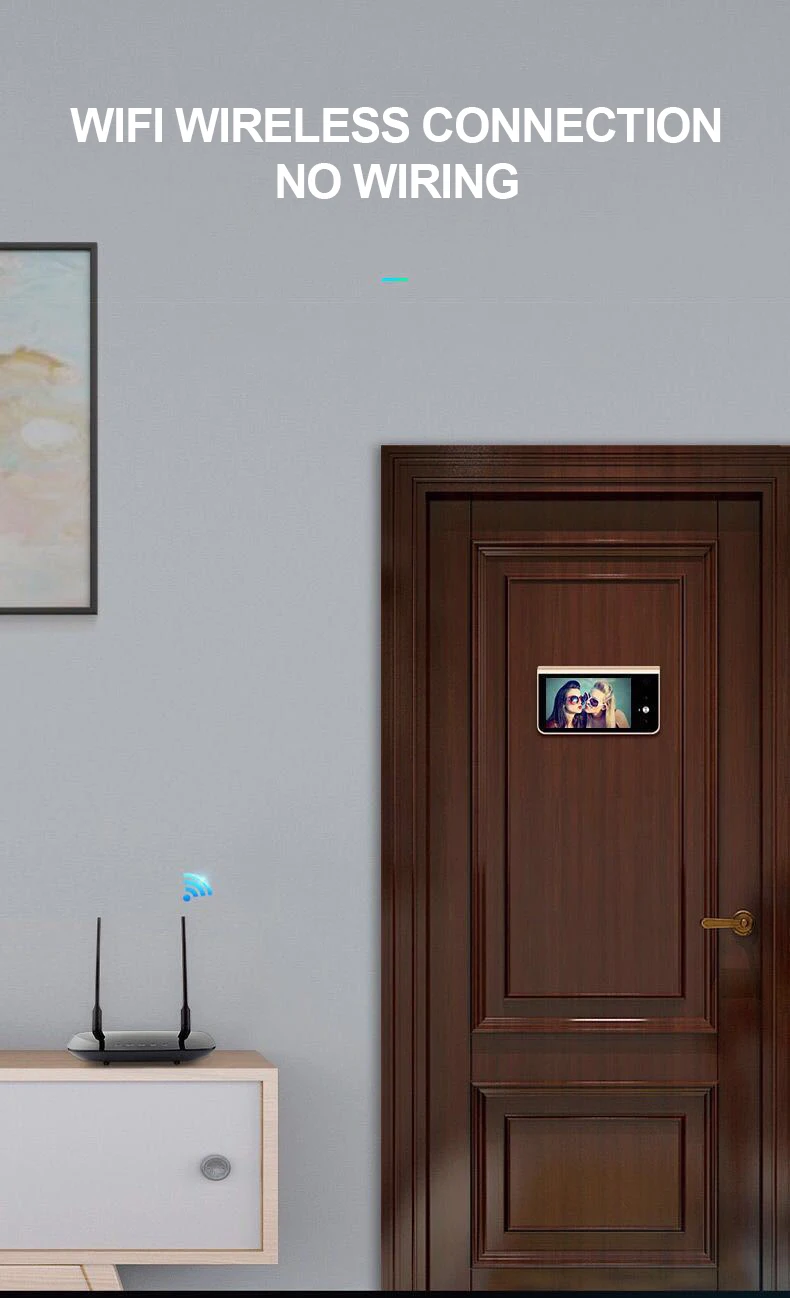 HD дверной зритель видео дверной звонок Домофон зритель Беспроводной Wi-Fi телефон Удаленный глазок инфракрасный ночной домашний безопасность
