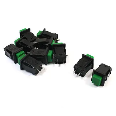 AC 250V 1A 125V 3A SPST самоблокирующаяся Квадратная Головка кнопочный переключатель 10 шт