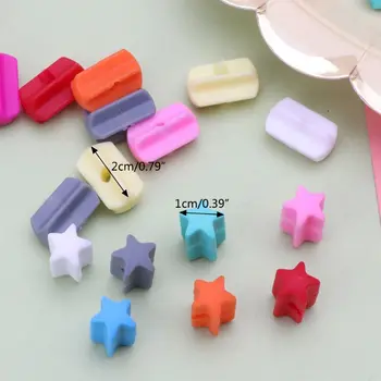 

10pc Baby Teething Beads Chewable Star Silicone Teether Nursing Chew Jewelry Pacifier Dummy Chain Making BPA FREE T3LA