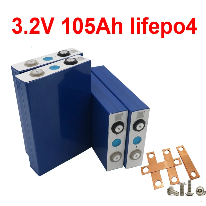 3.2v 105Ah lifepo4 lithium battery no 3.2v 100AH lifepo4 for DIY 12V 24V 48V vehicle Solar energy storage boat backup power RV