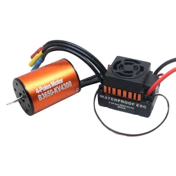 

Waterproof B3650 4300KV Brushless Motor w/ 60A ESC Combo Set for 1/10 RC Car Truck #