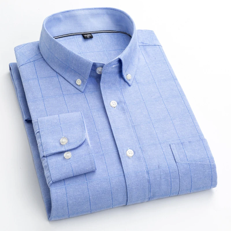 Ceny BOLUBAO marki mężczyźni biznes koszula w kratę wielostylowy guziki dekoracyjne koszule z długim rękawem na wieczorny bal ubranie koszule męskie