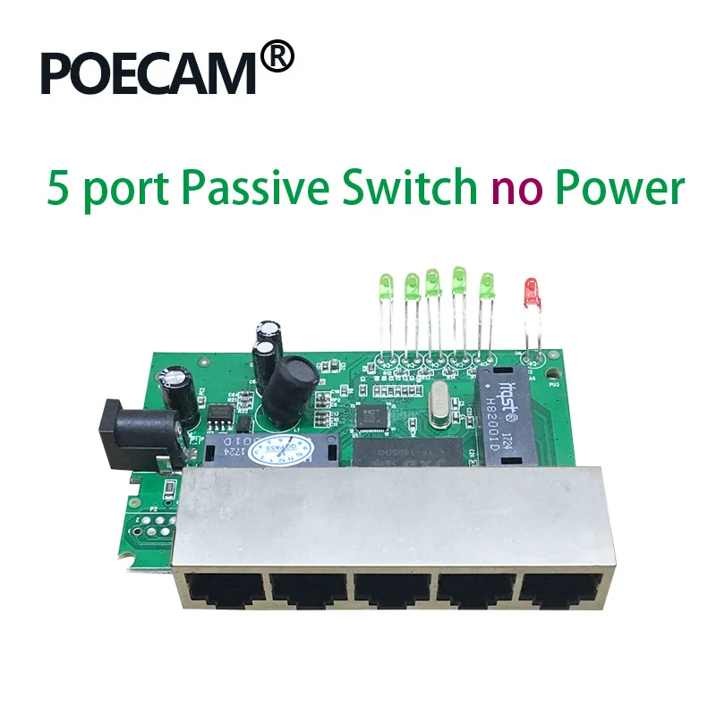 Only PCBA 5 Порты и разъёмы 12V 15V Пассивный Poe коммутатора ethernet 10/100 Мбит/с коммутатор poe 4 Порты и разъёмы питания для камеры видеонаблюдения IP телефон ip камеры 4/5+ 7/8 - Цвет: Only PCBA