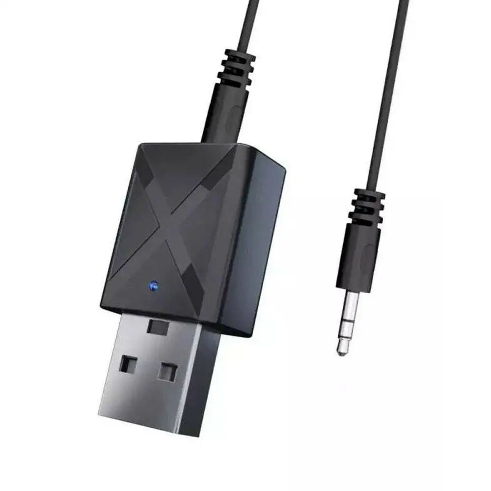 2 в 1 Bluetooth 5,0 аудио приемник передатчик мини стерео Bluetooth AUX RCA USB 3,5 мм разъем для ТВ ПК автомобильный комплект беспроводной адаптер - Цвет: Черный