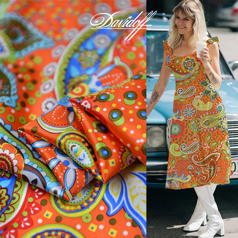 Customized Printed 110cm Wide 16Momme 100%silk Elastic Charmeuse Fabric for Dress Diy Sewing Free Shipping Spring&ampsummer New | Дом и сад