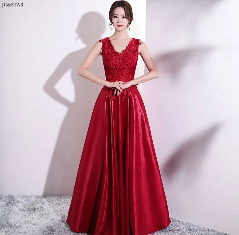 Vestido rosa madrinha тафта кружевная обувь с украшением в виде кристаллов; пикантные V образным вырезом трапециевидной формы розового цвета Бордовые Платья для подружки невесты длинное свадебное платье