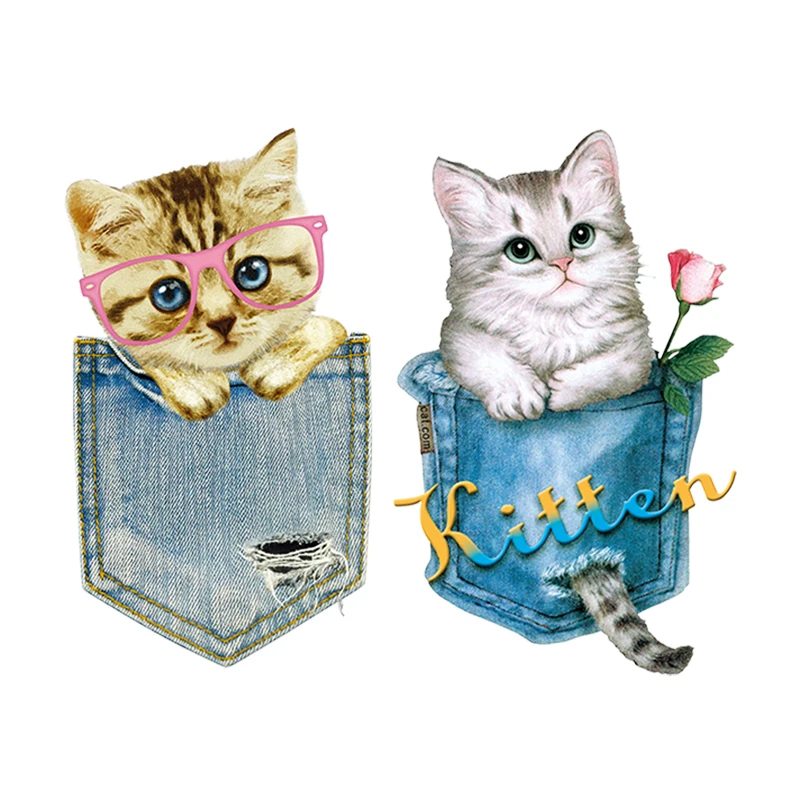 Нашивки Карманные наклейки для кошек Diy железные на Parches джинсовые для одежды сумки модные моющиеся легко использовать теплопроводные виниловые наклейки