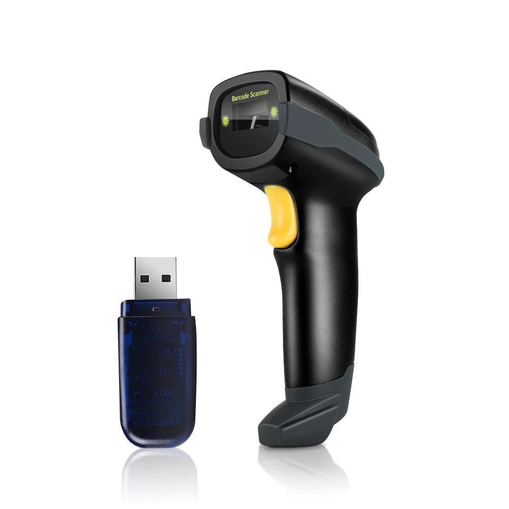 Eyoyo 1D Wireless Barcode Scanner with Date Display Function, Bluetooth & 2.4G Wireless & USB Wired Barcode Reader For PC, Phone