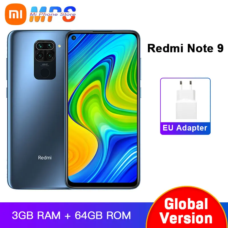 Смартфон Xiaomi Redmi Note 9 глобальная версия 3 Гб 64 ГБ NFC Восьмиядерный процессор MTK Helio G85