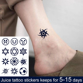 

Waterproof Temporary Juice ink Sticker Creative Football Totem Flower Star Symbol Fruit Gel Long lasting Tattoo for Men Women