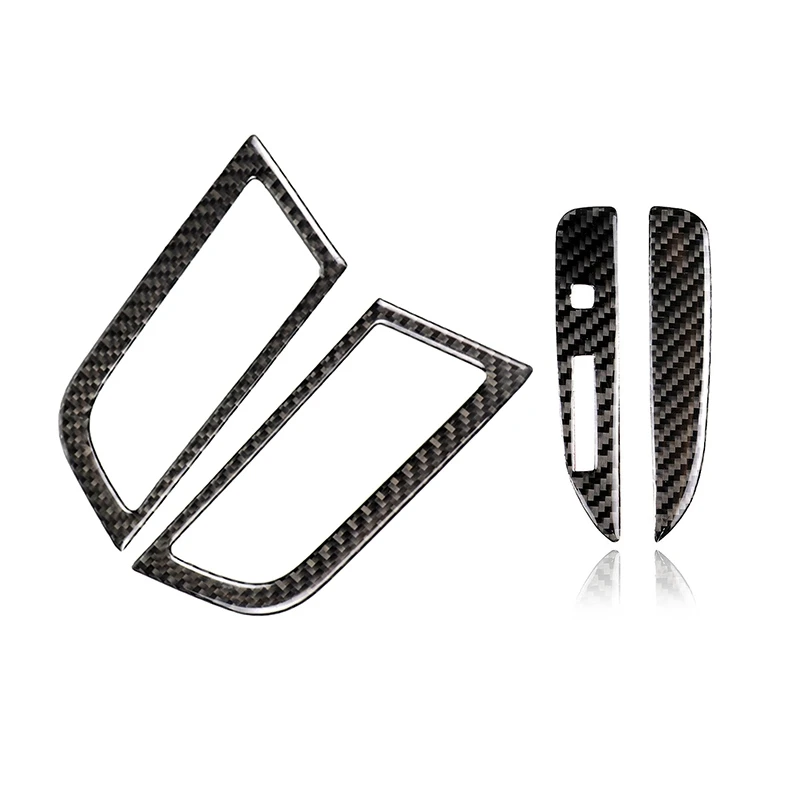 2Pcs Carbon Fiber Side Air Conditioner Outlet Decorative Frame Cover Trim Sticker& 1Pcs Car Interior Gears Panel Decorative Cov