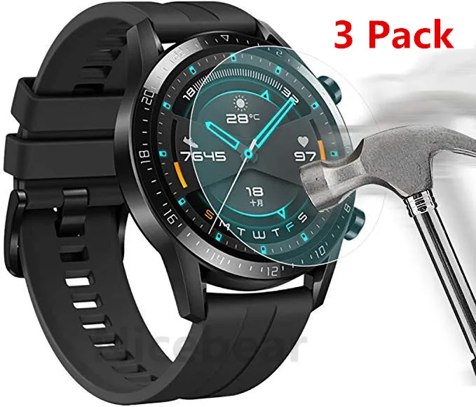 Tempered Glass Screen Protector 9H for Huawei Watch GT 5 4 3 2 46mm GT2 Pro Honor Magic 2 (46mm) 3 Pack